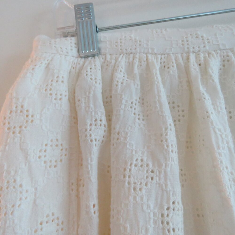 BEC + BRIDGE White Eyelet Lace Midi Skirt Coastal Neutral Boho - Size US 4 - Picture 6 of 14